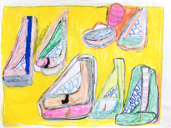 Untitled (Shoes on Yellow), by Donovan Clay