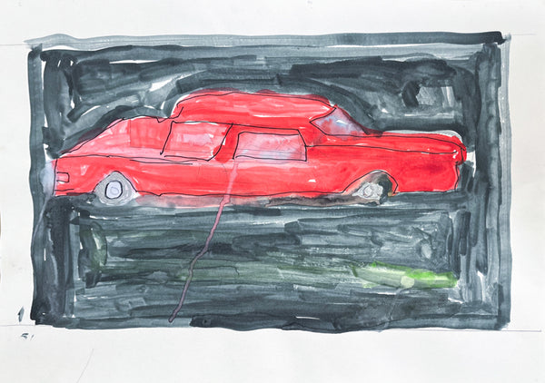 Untitled (Red Mustang) by Donovan Clay