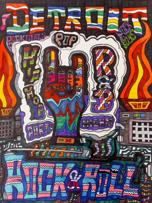 "Detroit Hip Hop, R&B, and Rock & Roll", by Jeremy Taylor, Fine Art Print