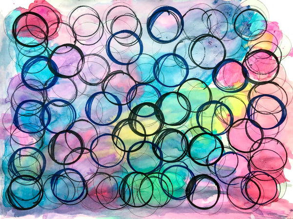 Colorful Circles, Watercolor