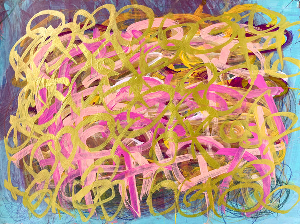 Untitled (Gold, Pink, Teal), by Julieann Dombrowski