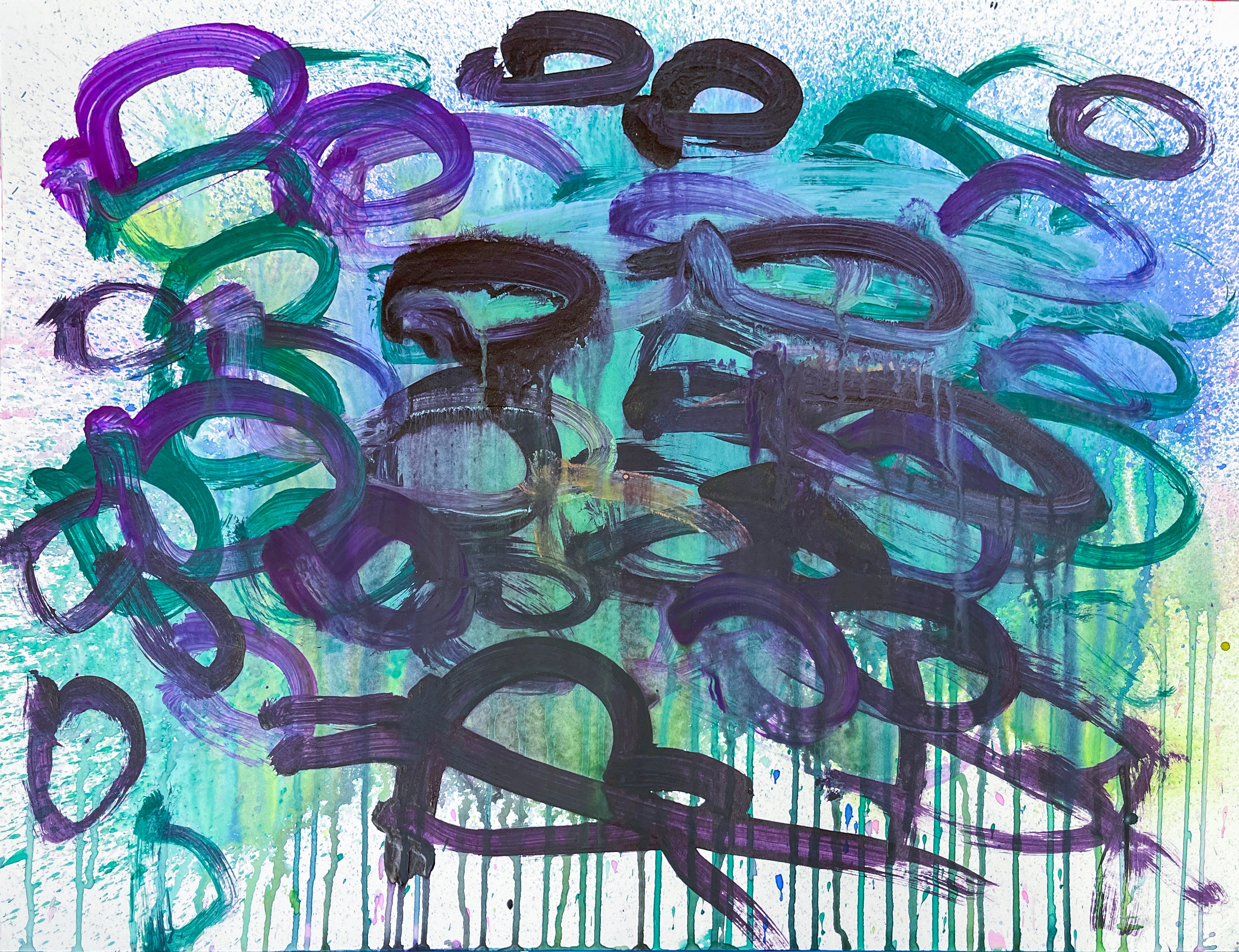 Untitled Blue Green Purple, by Julieann Dombrowski - pasc-gallery