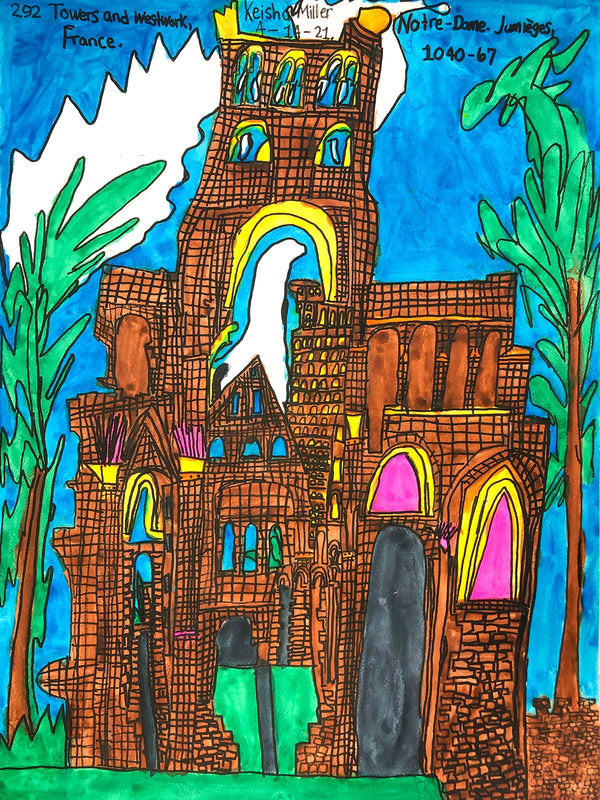 Untitled (Notre Dame), Watercolor