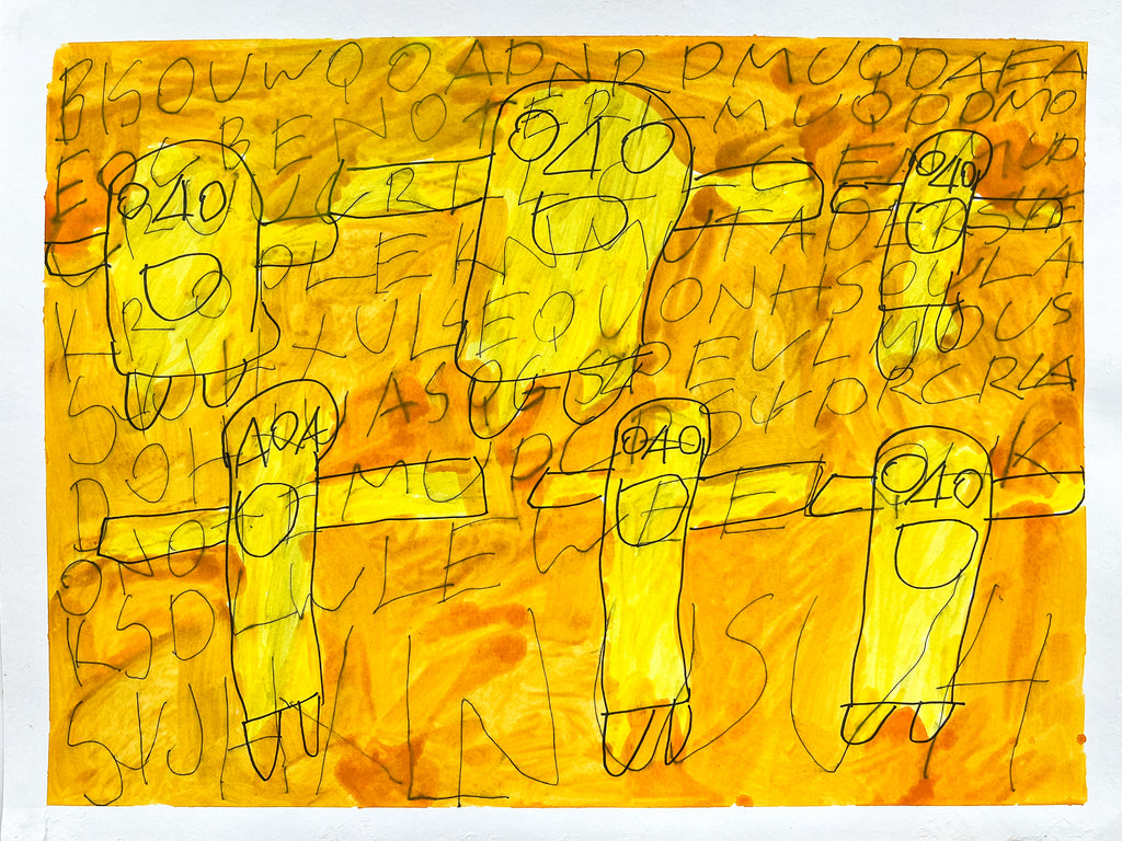"Untitled Yellow Figures", by Robert Duncombe