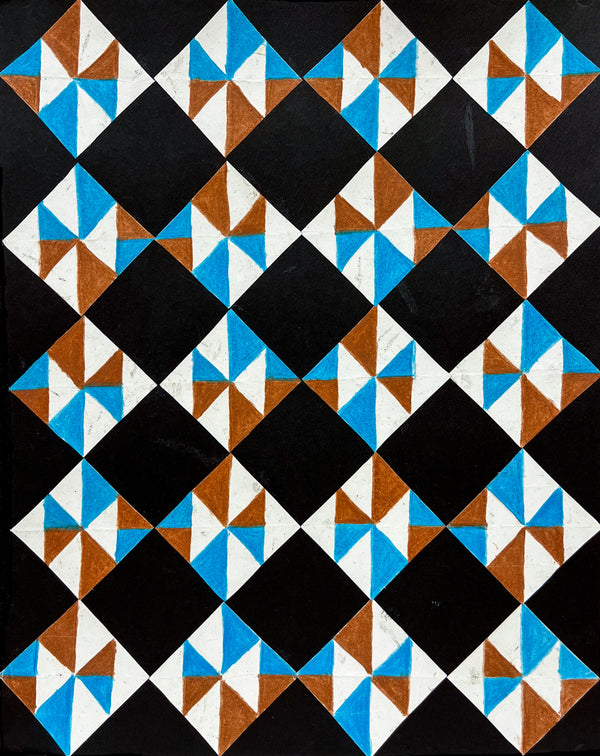 Blue, Brown, White and Black Pattern, collage by Xavier Harris